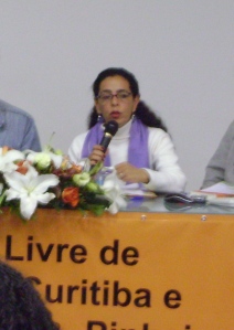 Carmelita Berthier, da Casa Brasil e Comissão Paranaense Pró Conferência de Comunicação